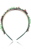 JosieChenJoanneSwift时尚艺术感绿色水晶珠发箍